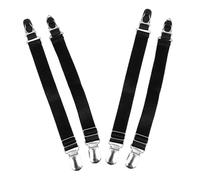 Générique Lot de 2 Paires de Boucles de Jarretière Réglables en Métal Noir Structure Pince Bec de Canard pour Jarretières de Cuisse, Nylon et Métal, Usage Domestique