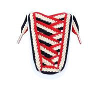 Générique Lot de 2 paires de lacets plats en polyester à motif épis de blé, largeur 15 mm, pour baskets, chaussures décontractées, 100-160 cm(Red beige Navy blue,100cm)