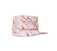 Générique Lot de 2 paires de lacets plats en polyester pour baskets, motif éclaboussures d'encre dorées, longueur 100-160 cm(White orange,140cm)