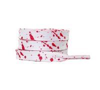 Générique Lot de 2 paires de lacets plats en polyester pour baskets, motif éclaboussures d'encre dorées, longueur 100-160 cm(White red,160cm)