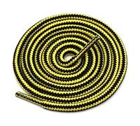 Générique Lot de 2 paires de lacets ronds rayés bicolores for baskets, bottes, sports de plein air, longueurs disponibles: 70cm, 90cm, 120cm, 150cm(Black Yellow,120cm)