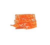 Générique Lot de 2 paires de lacets tendance en polyester imprimé léopard pour baskets, chaussures plates et accessoires(Orange white-11,120cm)