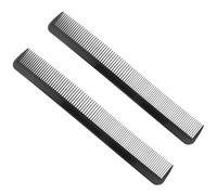 Générique Lot de 2 Peignes à Cheveux de S Noirs Peignes de Barbier à Dents Serrées pour Coiffure Professionnelle Adaptés à Cheveux Moustache et Barbe Outils de Coiffure Portables pour