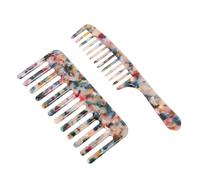 Générique Lot de 2 Peignes à Dents Larges en Acétate, Doux sans Irritation, pour Cheveux Bouclés ou Mouillés, Usage Quotidien à Domicile