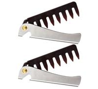 Générique Lot de 2 Peignes Pliants Vintage pour Homme Peigne en Acier Inoxydable Large Dents Brosse Coiffante Portable pour Salon et Usage Quotidien Soin Cheveux sans Irritation du Cuir