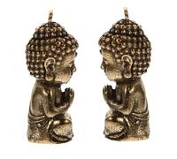 Générique Lot de 2 Pendentifs Bouddha en Laiton Breloques Bouddha Miniatures de Table Style Chinois Décoration pour Présent et Collection Couleur Bronze Antique