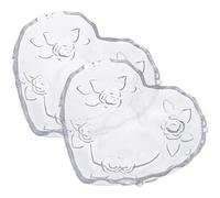 Générique Lot de 2 Petits Plats en Verre de Cœur Motif Rose Embossé, Assiettes à Dessert Multifonctions pour Bonbons et Fruits, Surface Lisse pour Soirées Entre Amis