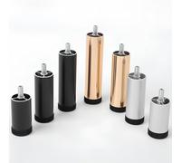 Générique Lot De 2 Pieds De Meuble Réglables en Alliage D'aluminium, pour Canapé, Commode, Table De Chevet, Pieds De Penderie Ronds Métal, Boulon M8(Gold,25cm)
