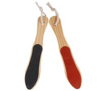 Générique Lot de 2 Pierres Ponces pour Pieds Double Face en Bois Naturel, Exfoliant Peau Morte, Masseur de Pieds Ergonomique pour Pédicure et Soin des Callosités, Produit Écologique et