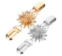 Générique Lot de 2 Pinces à Châle Vintage en Métal Doré et Argenté, Attaches Multifonctions pour Cardigan et Pull Femme, Broches Décoratives à Fleurs Rétro, Accessoire Mode pour Maintien