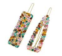 Générique Lot de 2 Pinces à Cheveux en Alliage Strass Formes Carrée et Goutte D’Eau Accessoire de Coiffure Créatif pour Femme et Fille pour Sublimer Vos Looks au Quotidien