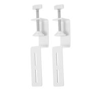Générique Lot de 2 Pinces en Acier Carbone Blanc, Serrage-joints Stables et Polyvalents pour Bureau Assis Debout, Support de Fixation Esthétique pour Plateau Perforé