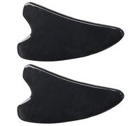 Générique Lot de 2 Planches à Gratter Guasha en Corne Noire Forme Cœur Outil de Massage Visage et Corps Plaque Bien-Être Détente Musculaire et Soin Peau