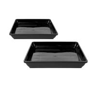 Générique Lot de 2 Plateaux de Drainage Rectangulaires en PP pour Pots de Fleurs, Épais et Faciles à Nettoyer, pour Jardinage Intérieur et Maison Active