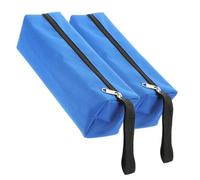 Générique Lot de 2 Pochettes à Outils Portables en Tissu Oxford Bleu Petite Taille Paquet à Fermeture Éclair Multifonction pour Jardinage et Bricolage Organisateur Léger et Résistant