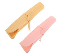 Générique Lot de 2 Pochettes de Voyage en Silicone Thermorésistant pour Fer à Friser, Tapis Isolant Antidérapant, Paquet de Rangement Rose et Jaune, Protection Outils de Coiffure