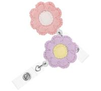 Générique Lot de 2 Porte-Badges à Fleurs Rétractables Clips Solides, Porte-Cartes Nominatives pour Infirmières et Professionnels de Santé en Déplacement