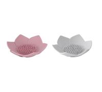 Générique Lot de 2 Porte-savons en Silicone Forme Lotus Blanc et Rose Boîte à Savonnette Étanche Drainage Organisateur de Savonnette Salle de Bain Cuisine Contenant Décoratif Pratique