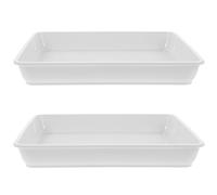 Générique Lot de 2 Pots de Fleurs Carrés 60 X 60 CM en Plastique Soucoupe Intégrée pour Plantes d'Intérieur et Balcon
