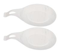 Générique Lot de 2 Repose-Cuillères en Silicone Résistant Chaleur Tapis de Cuillère Anti-Dérapant Motif Marbre Accessoires la Cuisine Polyvalents pour Cuillères Spatules et Louches