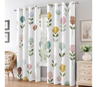 Générique Lot de 2 Rideaux Floral Champêtre 140x160 cm (LxH)