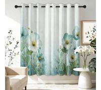 Générique Lot de 2 Rideaux occultants de Style Aquarelle pour Chambre Chercheurs de Paix fenêtre à œillets, Rideaux occultants pour Chambre à Coucher, (Coquelicot Floral Botanique, L140×H245 cm)