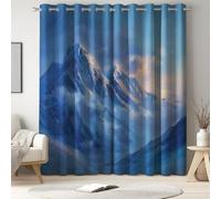 Générique Lot de 2 Rideaux Occultants Rêve Paysage Montagnes avec Rideaux de Fenêtre Perforés pour Wohnzimmer Schlafzimmer Chambre à Coucher Cuisine et Café de 140 x 260 CM Bleu