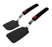 Générique Lot de 2 Set de Spatules de Friture en Silicone Alimentaire Résistantes la Chaleur, Spatule Flexible Multifonction pour Wok et Poêle Antiadhésive, Ustensiles Cuisine