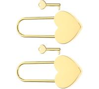 Générique Lot de 2 sets de Mini Cadenas d'Amour en Alliage de Zinc Doré Cadenas à Clé de Cœur pour Bagages Paquet à Dos Journaux Intimes et Boîtes à Bijoux Sécurisé et Compact pour