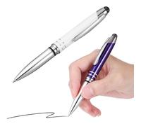 Générique Lot de 2 Stylos Tactiles Multifonctions Lampe LED, Stylets Actifs pour Écran Tactile, Stylos à Bille Blanc et Bleu, Accessoires Pratiques pour Téléphone et Tablette