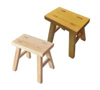 Générique Lot De 2 Tabouret Bois, Tabouret Bas D'appoint 24 * 15 * 23 Cm - Banc Bout De Lit De Chambre - Marchepied Salle À Manger en Bois Massif - Marche Pied De Entrée Cuisine Salon(Natural-Yellow)