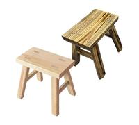 Générique Lot De 2 Tabouret Bois, Tabouret Bas D'appoint 24 * 15 * 23 Cm - Banc Bout De Lit De Chambre - Marchepied Salle À Manger en Bois Massif - Marche Pied De Entrée Cuisine Salon(Natural-Brown)