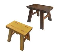 Générique Lot De 2 Tabouret Bois, Tabouret Bas D'appoint 24 * 15 * 23 Cm - Banc Bout De Lit De Chambre - Marchepied Salle À Manger en Bois Massif - Marche Pied De Entrée Cuisine Salon(Yellow-Walnut)