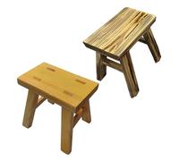 Générique Lot De 2 Tabouret Bois, Tabouret Bas D'appoint 24 * 15 * 23 Cm - Banc Bout De Lit De Chambre - Marchepied Salle À Manger en Bois Massif - Marche Pied De Entrée Cuisine Salon(Yellow-Brown)