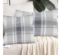 Générique Lot de 2 Taies d'oreiller à Carreaux Gris, Décoratif Housses de Coussin Impression Moderne Canape Rectangulaire, Housse Coussin Microfibre pour Salon Chambre avec Fermeture éclair 40x70cm