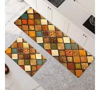 Générique Lot de 2 Tapis de Cuisine Antidérapants Super Absorbants - Séchage Rapide, Lavables en Machine pour Évier, Salle de Bain, Couloir et Entrée Colorful 50x80cm+50x150cm 6-796