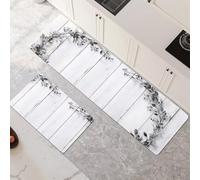 Générique Lot de 2 Tapis de Cuisine Antidérapants Super Absorbants - Séchage Rapide, Lavables en Machine pour Évier, Salle de Bain, Couloir et Entrée Circle 80x120cm+80x240cm 6-829