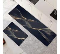 Générique Lot de 2 Tapis de Cuisine Antidérapants Super Absorbants - Séchage Rapide, Lavables en Machine pour Évier, Salle de Bain, Couloir et Entrée Curved 40x60cm+40x120cm 6-790