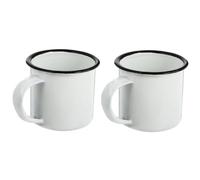 Générique Lot De 2 Tasses À Thé En Émail Tasses À Eau Vaisselle De Style Ancien Pour Pique-niques Bureau Maison