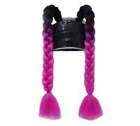 Générique Lot de 2 Tresses Amovibles pour Casque de Moto - Perruque dégradée en Queue de Cheval avec Ventouse - Accessoire de Casque de Moto - Accessoire de Casque tressé - pour Moto, vélo