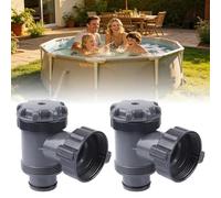 Générique Lot de 2 Vannes de Raccord pour Piscine Hors Sol, Vanne de Dérivation en Plastique Étanche, Adaptable Tuyau 38mm et Raccord Fileté, Accessoire Remplacement Circulation Eau Piscine Jardin
