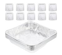 Générique Lot de 20 Barquettes en Aluminium Carrées 1440 Ml sans Couvercle Moules Résistants pour Cuisson Barbecue et Friteuse à Air Chaud Plats Polyvalents pour Gâteaux Pains et