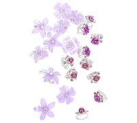 Générique Lot de 20 barrettes à cheveux mignonnes : petites barrettes mignonnes pour femmes et filles - mini accessoires de coiffure en strass pour franges et tresses, violet