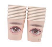 Générique Lot De 20 Coussinets De Papier Pour La Pratique Des Cils Extensions De Cils Sourcils Cils Fins Et Fins Avec Gobelets En Papier Kit D'Apprentissage Pour La Pratique Des