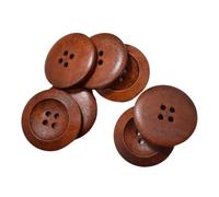 Générique Lot de 20 Gros Boutons Ronds en Bois de 30 mm, Couleur Naturelle, Marron, for Scrapbooking, décoration de Mariage, Couture(25MM)
