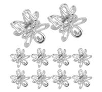 Générique Lot de 20 Mini Pinces à Cheveux en Métal Argenté de Marguerite, Petites Pinces à Griffes Décoratives Légères, Accessoires pour Coiffures Quotidiennes et Occasions Spéciales