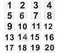 Générique Lot de 20 Numéros de Table en Acrylique Blanc Forme en V Double Face, Marqueurs Multifonctions Faciles à Lire pour Restaurant et Fêtes