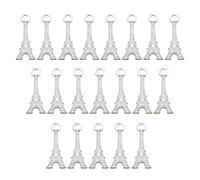 Générique Lot de 20 Pendentifs Charme Tour Eiffel en Alliage Argenté pour Création de Bijoux Diy, Accessoires Uniques pour Collier et Bracelet