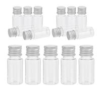 Générique Lot de 20 Petites Fioles Rechargeables 10ml en Plastique Transparent avec Bouchon Aluminium Étanche pour Stockage Maquillage et Voyage Léger et Pratique