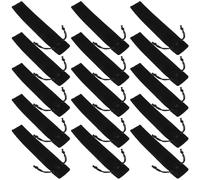 Générique Lot de 20 Pochettes à Stylo en Velours Noir Cordon de Serrage, Design Double Face Épais, Protection Renforcée, Trousse Élégante pour Voyage ou École